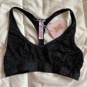 Savage X Fenty Black Floral Textured Bralette